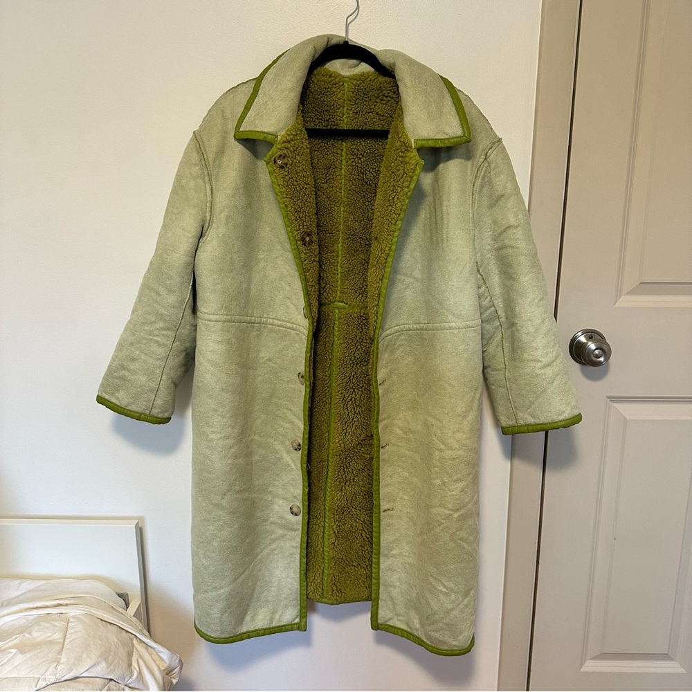 Something Navy reversible shearling coat